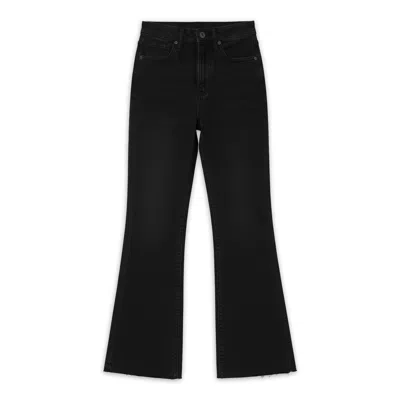 Noend Denim Queen High Rise Crop Wide Leg In Black