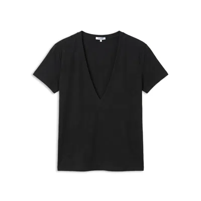 Noend Denim Women's Black Plunge V-neck Tee
