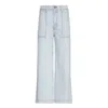 Noend Denim Avery Cropped Wide Trouser In Blue