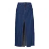 Noend Denim Women's Blue Jackie Slit Denim Maxi Skirt In Silver Lake In Blue