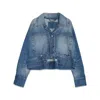 Noend Denim Women's Blue Mila Oversized Cropped Jacket In Blue