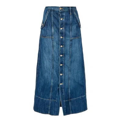 Noend Denim Women's Blue Rachel Utility Maxi Skirt In Irvin