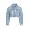 Noend Denim Women's Blue Tracee Cropped Denim Jacket In Liberty In Blue