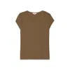 Noend Denim Supima Cotton V Neck Tee In Brown