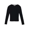 Noend Denim Women's Essential Ribbed Long Sleeve Crop Top In Black In Black