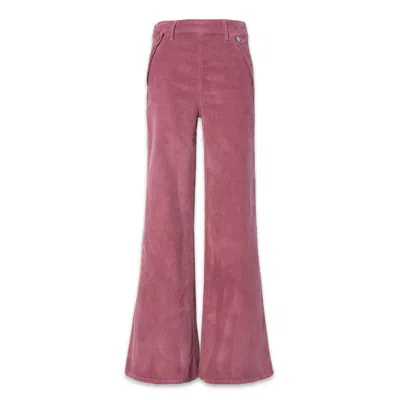 Noend Denim Women's Pink Dina High Waisted Wide Corduroy In Deep Merlot