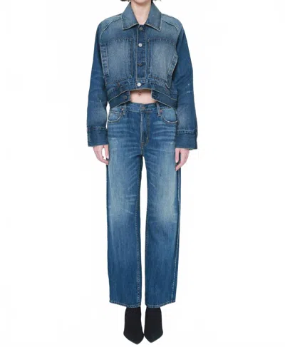 Noend Slacker High Rise Relaxed Straight Jeans In Ten Sleep In Blue
