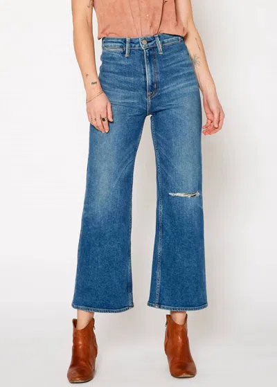 Noend Queen High Rise Crop Wide Leg Jeans In Hope In Blue