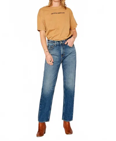 Noend Slacker High Rise Relaxed Straight Jeans In Ten Sleep In Blue