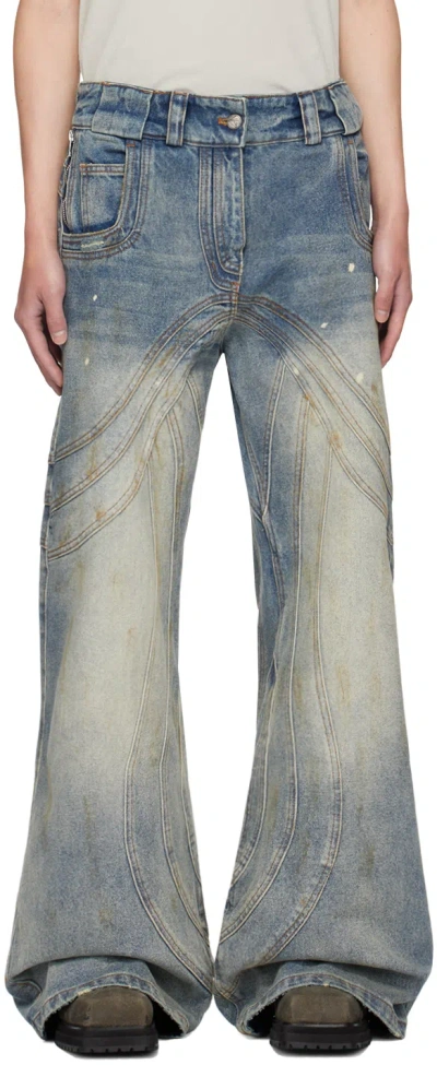 No/faith Studios Blue Wave Jeans In Light Blue