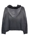 No/faith Studios Faded-wash Zip-up Hoodie In Gray