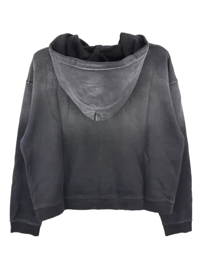 No/faith Studios Faded-wash Zip-up Hoodie In Gray