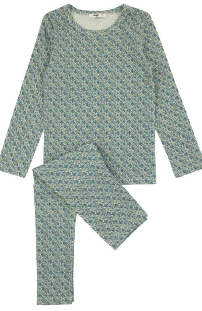 Noggiwear Kids'  Boys Floral Print Loungewear Set In Blue