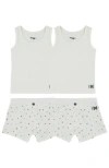 Noggiwear Buttoned Loungewear Set In White
