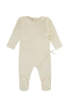 Noggiwear Double Bow Braided Wrap Footie In Ivory