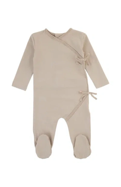 Noggiwear Babies'  Double Bow Braided Wrap Footie In Tan