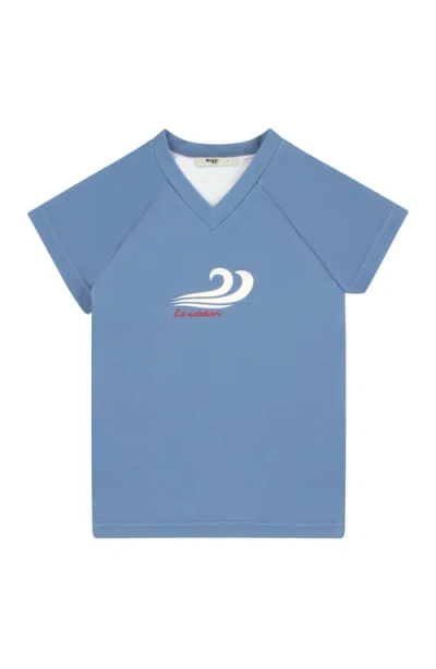 Noggiwear Kids'  Gingham Rash Guard In Blue