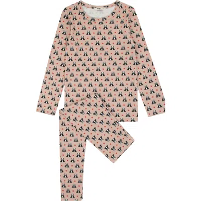 Noggiwear Kids'  Girls Panda Pattern Loungewear Set