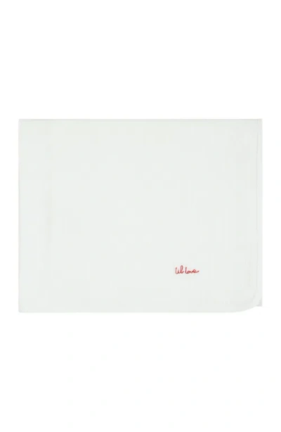 Noggiwear Lil Love Embroidered Waffle Blanket In White
