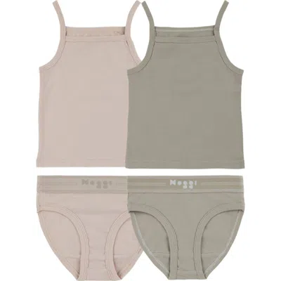 Noggiwear Kids'  Logo Loungewear Sets In Mauve/taupe