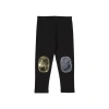 Noggiwear Metallic Duo Patch Leggings In Metallic Silver