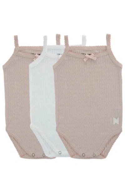 Noggiwear Babies'  Pointelle Girls Bodysuit, Three Pack In Multi