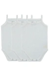 Noggiwear Babies'  Pointelle Girls Bodysuit, Three Pack In White