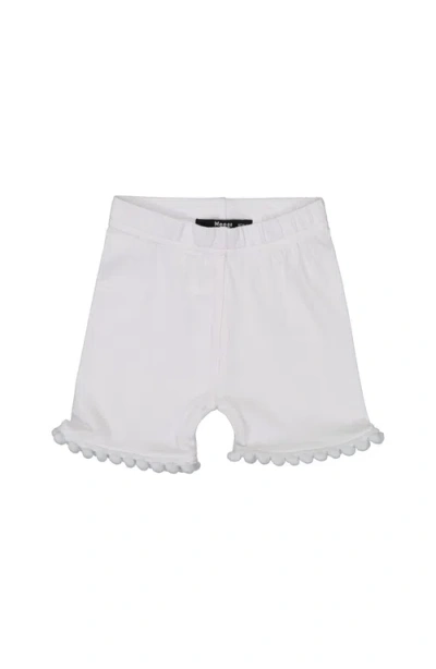 Noggiwear Kids'  Pompom Trim Shorties Leggings In White