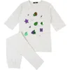 Noggiwear Kids'  Prints And Patch Loungewear Set, Stars In Heather Gray/star