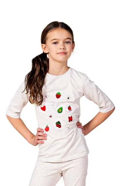 Noggiwear Kids'  Prints And Patch Loungewear Set In White