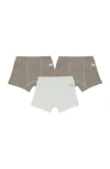Noggiwear Ribbed Boxers In Ribbed Taupe + White