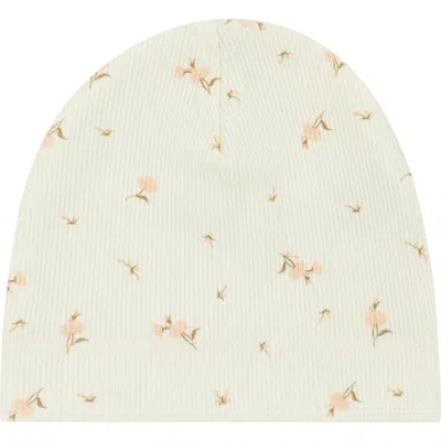 Noggiwear Babies'  Ribbed Floral Beanie In Neutral