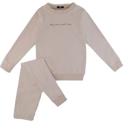 Noggiwear Kids'  Sing Me A Song Loungewear Set In Natural