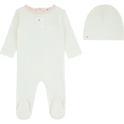 Noggiwear Babies'  Teddy Patch Footie And Beanie Set In Brown