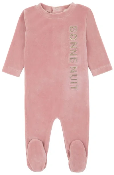 Noggiwear Kids'  Velour Puffy Letters Footie In Pink