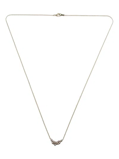 Noguchi 14k White Gold Cluster Diamond Necklace