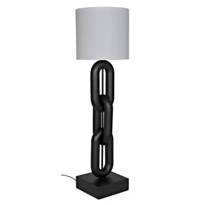 Noir Alcatraz 69" Floor Lamp In Matte Black