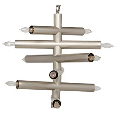 Noir Alex 12-light Sputnik Modern Linear Chandelier In Antique Silver