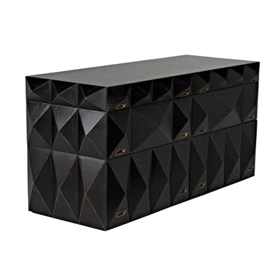 Noir Allegra 6 Drawer 65" W Solid Wood Chest In Pale