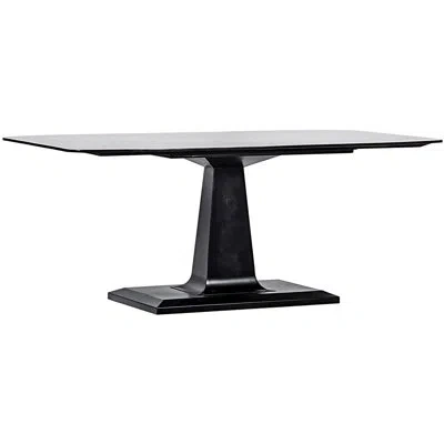 Noir Amboss Metal Dining Table In Matte Black