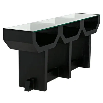 Noir Ando 75" Console Table In Hand Rubbed Black