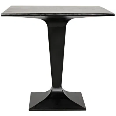 Noir Anoil 30" Steel Pedestal Dining Table In Matte Black