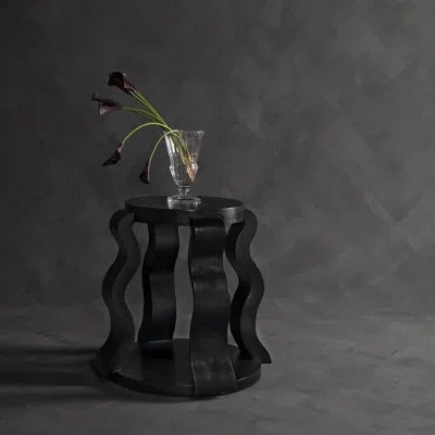 Noir Anora Side Table In Hand Rubbed Black