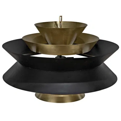Noir Arion 4 - Light Geometric Pendant In Matte Black,antique Brass