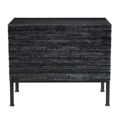 Noir Arturo Accent Chest In Black;black Walnut