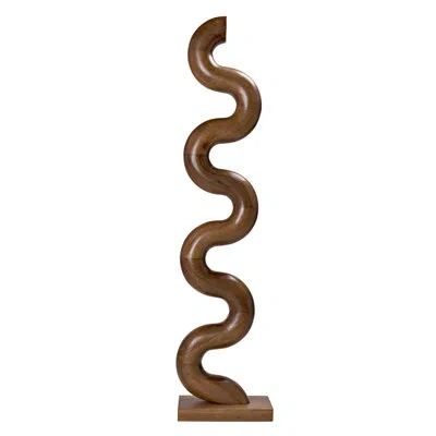 Noir Asclepius Sculpture In Dark Walnut