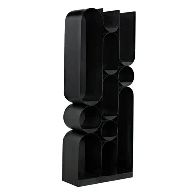 Noir Atomic 83" H X 33" W Steel Geometric Bookcase