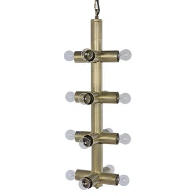 Noir Axe Statement Pendant In Antique Brass