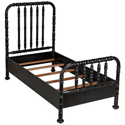 Noir Bachelor Platform Bed In Hand Rubbed Black