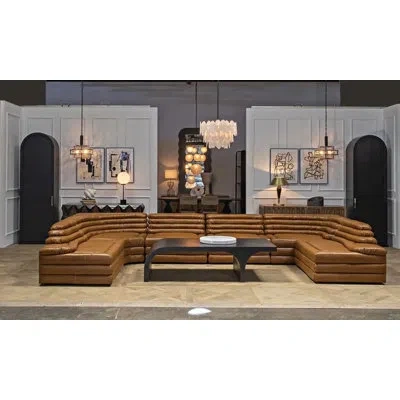 Noir Bandera Sofa, 1a, Roche Tan Leather